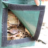 ieftine saci de creștere a plantelor-Sac de gunoi de 34 de galoane, cu trapă, capac și mâner cu fermoar, sac de gunoi reutilizabil, sac de gunoi de curte, sac de gazon, sac de grădină pentru sarcini grele, sac de compost, coș de gunoi, container de exterior