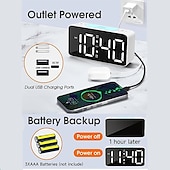 cheap Radios and Clocks-Super Loud Alarm Clock for Heavy Sleepers, Digital Clock with 7-Color Night Light, Adjustable Volume, Small for Bedrooms