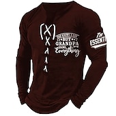 voordelige Vintage T-shirts-Voor heren Grafisch opa T-shirt Lange mouw T-shirt 3D-afdrukken Overhemd Modieus Dagelijks Buiten Casual Feestdagen Uitgaan Zwart Wit Bordeaux Lente &amp; Herfst Kleding S M L XL 2XL 3XL