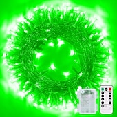 abordables Guirlandes lumineuses à piles-Halloween Noël boîte à piles étanche guirlande lumineuse 8 fonctions télécommande intérieure et extérieure cour jardin décoration de mariage lumière 4m-30leds/6.5m-50leds/10m-100leds
