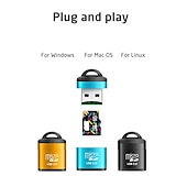 cheap Computer &amp; Office-Mini TF Card Reader Lanyard Card Reader Plug And PlayApplicable To Computer Car Audio And Other USB Interface Equipment For Windows Mac OS Linux
