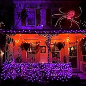 economico Halloween all&#039;Aperto-stringa di luce viola di halloween 8 funzioni per interni ed esterni stringa di luce decorativa di halloween spina di sicurezza a bassa tensione 10 metri 100 luci 20 metri 200 luci 30 metri 300 luci