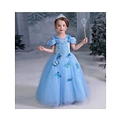 economico Costumi per bambine-Regina delle nevi Gelido Principessa Elsa Abito da damigella Costume per festa a tema Abiti in tulle Cosplay for Ragazze Bambini Natale Carnevale Mascherata Matrimonio Ospite di nozze