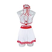 cheap Sexy Costumes-Nurse Cosplay Costume Mini Skirt Uniform Adults&#039; Women&#039;s Sexy Costume Performance Party Halloween Carnival Masquerade Mardi Gras Easy Carnival Costume