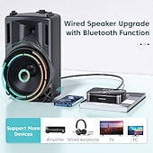 abordables Periféricos de ordenador-Receptor y transmisor bluetooth 5,0 2 en 1, fm estéreo, aux, jack de 3,5mm, rca, llamada óptica con manos libres, adaptador de audio inalámbrico bluetooth nfc para tv