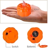 olcso Halloween beltéri-12db mini sütőtök gyertya lángmentes gyertya lámpák hálaadás sütőtök tealámpák led tea lámpák sütőtök gyertyák elemes őszi halloween hálaadás lakberendezési dekoráció