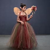 levne Dívčí kostýmy-Pohádkové Princeznovské Elf předvečer Všech svatých Šaty Cosplay kostým Sukénka cosplay Dětské Dívčí Karneval Plesová maškaráda Mardi Gras Výkon Párty předvečer Všech svatých Jednoduché Halloweensk