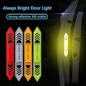 cheap Car Stickers-4 Pcs Car Door Warning Stickers Night Visibility Reflective Tape Door Stickers Decorative Stickers Car Body Reflective Strip Car Accessories