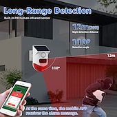 お買い得  屋外IPネットワークカメラ-tuya スマート wifi 赤外線モーション検出器ソーラー屋外 pir ワイヤレスストロボサイレン検出器サウンドアラーム防水リモコン