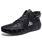 baratos Ténis para Homem-botas masculinas de camurça feitas à mão – tênis elegantes de cano alto com cadarços para uso ao ar livre durável e moderno