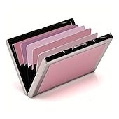 cheap Card Holders &amp; Cases-RFID Credit Card Holder Men Wallet Short Purse Stainless Steel And Leather Card Wallet