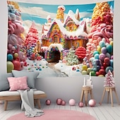 Недорогие пейзаж гобелен-candyland house подвесной гобелен настенное искусство большой гобелен фреска декор фотография фон одеяло занавеска дом спальня гостиная
