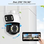 economico Videocamere di sorveglianza per esterni-telecamera wifi visione notturna esterna doppio schermo rilevamento umano 3mp protezione di sicurezza telecamera ip di sorveglianza cctv