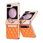 cheap Samsung Cases-Phone Case For Samsung Galaxy Z Flip 7 Z Flip 6 Z Flip 5 Z Flip 4 Z Flip 3 Back Cover Shockproof Crystal Diamond TPU PU Leather