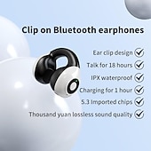 preiswerte Sport-Kopfhörer-1 Stück schmerzlos tragende Ohrclip-Einzelohr-Kopfhörer, kabellose Bluetooth 5.3-Ohrhörer mit Mikrofon