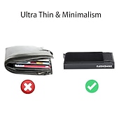 お買い得  カードホルダーとケース-1個薄型アルミニウム財布 クレジットカードホルダー RFID財布 メタル薄型スリムバンクカードケース メンズ・レディースポップアップクレジットカードバッグ