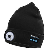 economico Cuffie on-ear e over-ear-Berretto Bluetooth con luci microfoni lampada frontale ricaricabile cuffie wireless regali per uomini donne papà adolescenti