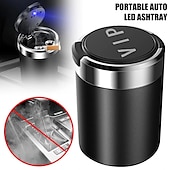 economico Organizer e portaoggetti per auto-posacenere per auto con luce a led portacenere per auto portatile contenitore per posacenere per sigarette per auto sigillato di grande capacità facile da pulire portabicchieri universale per cenere