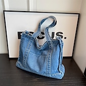 お買い得  ハンドバッグ＆トートバッグ-女性用デニムショルダーバッグ – 大容量、マルチキャリーデザイン、カジュアルな日常使いのトート