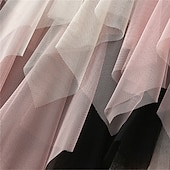 tanie Zwykłe spódnice-Damskie Spódnica Linia A Huśtawka Moda Codzienny Midi Wysoka talia Spódnice Kolorowy blok Nieregularny brzeg Wielowarstwowy Urlop Ulica Biały Różowy Niebieski Zielony Zima Spandeks