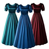 cheap Dresses-Victorian Medieval Renaissance Cocktail Dress Vintage Dress Tea Dress Prom Dress Women&#039;s Girls&#039; Costume Vintage Cosplay Party Masquerade Tea Party Dress