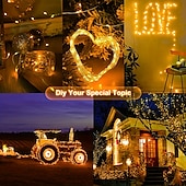 abordables Lumières de cordes solaires-Guirlande lumineuse solaire à LED pour réception de mariage, élégante, décoration de mariage, 10 m, 33 pieds, 100 LED, 8 modes d&#039;éclairage, étanche, pour jardin, Noël, mariage, fête d&#039;anniversaire,