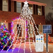 preiswerte Weihnachtsbeleuchtung-3M Lichterketten Weihnachtsbaumbeleuchtung 350 LEDs EL Warmweiß Weiß Mehrfarbig Kreative Lichterketten Solar 12 V