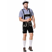 preiswerte Männer-Oktoberfest Lederhosen Hemd Bayerisch Bayerisch Deutsch Wiesn Herren Stoff im traditionellen Stil Bluse Shorts Hut