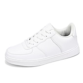 billiga Herrsneakers-Herr Sneakers Kontor / Business Vita skor Promenad Ledigt Dagligen Läder Bekväm Korta stövlar / ankelstövlar Loafers Svart Vit Vår Höst