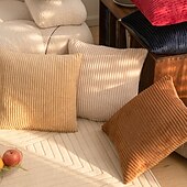 levne Trendy polštáře-dekorativní přehozové polštáře pruhované manšestrové povlaky na polštáře jednobarevné polštáře pohovka polštář opěrka hlavy opěrka polštář 1ks