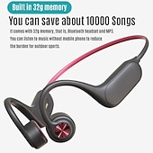 abordables Écouteurs de sport-Casque à conduction osseuse P8S Casque à conduction osseuse Bluetooth 5.3 Lumière LED Sports Étanche