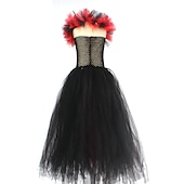 economico Costumi di Halloween-Notte di Valpurga Vestito Costume Cosplay Tutu Strega malefico Diavolo Cosplay Bambini Ragazze Carnevale Mascherata martedì grasso Feste Halloween Performance Vestirsi