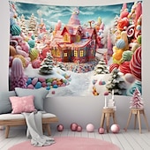 Недорогие пейзаж гобелен-candyland house подвесной гобелен настенное искусство большой гобелен фреска декор фотография фон одеяло занавеска дом спальня гостиная
