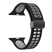 abordables Bracelets Apple Watch-Bracelets de montre intelligente pour Apple Watch 44 mm 40 mm 49 mm 38 mm 45 mm 41 mm 42 mm bracelet en silicone bicolore sport pour femme + bracelet de remplacement à fermoir en D magnétique pour