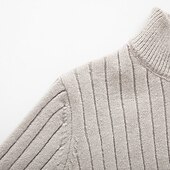 cheap Men&#039;s Pullover Sweater-Men&#039;s Pullover Sweater Jumper Quarter Zip Pullover Sweater Jumper Ribbed Knit Regular Knit Plain Quarter Zip Modern Contemporary Work Daily Wear Clothing Apparel Fall &amp; Winter Black White M L XL
