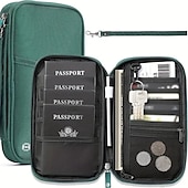 abordables Porte-cartes et étuis-Portefeuille de passeport de voyage porte-passeport familial organisateur de documents de voyage accessoires de voyage sac à documents porte-cartes