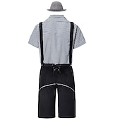  Slušivý kostým na Oktoberfest - Dirndl pro ženy nebo Lederhosen pro muže alpské německé bavorský pivní šaty ideální na pivní festival párty Halloween tematickou párty - prodává se zvlášť pro něj a