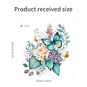 abordables Autocollants muraux décoratifs-Autocollant drôle de couvercle de toilette de papillon de fleur - autocollant imperméable à l&#039;eau de décor de salle de bains autocollant décor de pièce, décor à la maison