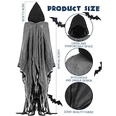 levne Pánské kostýmy-Duch Smrtka Cosplay kostým Kostým na Večírek plášť s kapucí Dospělé Pánské Dámské Úbory Strašidelný kostým Výkon Párty předvečer Všech svatých Plesová maškaráda Mardi Gras Jednoduchý karnevalov