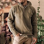 economico felpe con cappuccio da uomo di base-Per uomo Felpa con cappuccio Nero Blu marino Marrone Grigio Con cappuccio Liscio Sportivo Giornaliero Per eventi Streetwear Fantastico Informale Primavera &amp; Autunno Abbigliamento Felpe con cappuccio