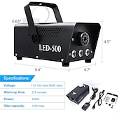 cheap Projector Lamp&amp;Laser Projector-Fog Machine 500W Smoke Machine with LED Lights &amp; Wireless Remote Control for Halloween Parties Decoration Holiday Events