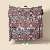 cheap Blankets &amp; Throws-Inspired By The Style Of William Morris Flowers And Birds Super Soft  Throws Blanket, Novelty Flannel Throw Blankets Warm 3D Printed All Seasons  Gifts Big Blanket