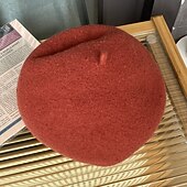cheap Party Hats-Hats Headwear Polyester / Cotton Blend Beret Hat Casual Holiday Retro Elegant With Pure Color Splicing Headpiece Headwear