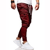 abordables Pantalones cargo-Hombre Pantalones cargo Persona que practica jogging Pantalones Retazos Bolsillo con cremallera Color sólido Comodidad Transpirable Casual Diario Ropa de calle Deportes Moda Negro Blanco Microelástico