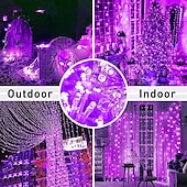 abordables Guirlandes lumineuses à piles-Halloween Noël boîte à piles étanche guirlande lumineuse 8 fonctions télécommande intérieure et extérieure cour jardin décoration de mariage lumière 4m-30leds/6.5m-50leds/10m-100leds