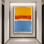 economico Quadri astratti-1 pezzo segni rothko tela arte della parete dipinta a mano opera d&#039;arte pittura immagine per ufficio camera da letto casa decorazione moderna tela arrotolata (senza cornice)