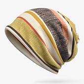 levne Čepice s čepicí-Unisex Čepice Beanie Pletená čepice Žlutá Vodní modrá Polyester Tisk Cestování Venkovní Dovolená Proužky Větruvzdorné Teplý