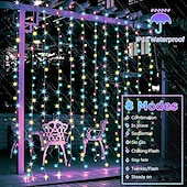 economico Striscie luci ad energia solare-3M Fili luminosi 100/200/300 LED EL Bianco caldo Luce fredda Multicolore Luci per finestre / tende / ghiacciolo Halloween Solare Matrimonio Ad energia solare