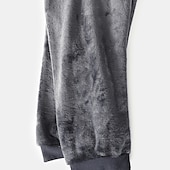 economico Pigiami-Per uomo loungewear Pigiami Set pigiama Top e pantalone del pigiama 2 pezzi Liscio Moda Informale Comoda Interni Giornaliero Flanella Comfort Girocollo Manica lunga Pullover Pantaloni da jogger Vita