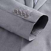 voordelige Heren Klassieke Blazers-Voor heren Afstuderen Blazer Cocktail kledij Smoking liiketoiminta Bruiloft Modieus Casual Lente &amp; Herfst Polyester Effen Zak Knop Casual / Dagelijks Dubbele rij knopen Blazer Geel Bordeaux